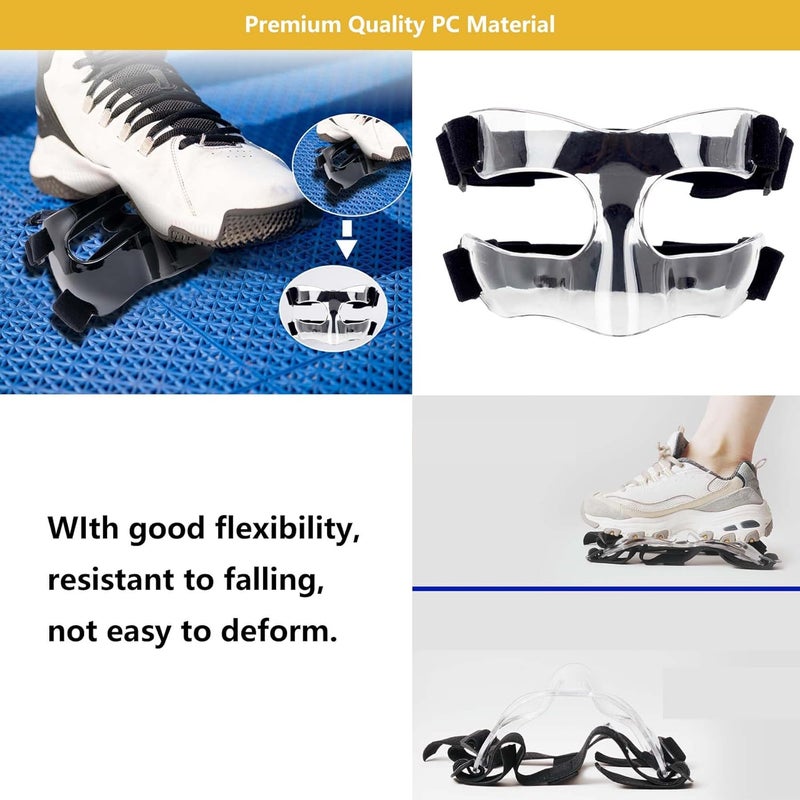 Fenduoer Nose Guard for Sports, Broken Nose, Adustable Face Mask with Foam Padding for Men and Women,Adult,Basketball,Baseball,Football,Softball Face Guard(Clear Half Face) - Image 5